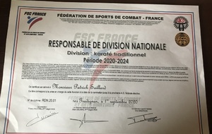 Responsable de la division nationale Karate FSC 